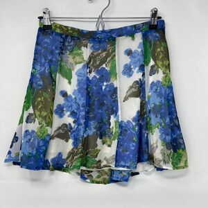 Show Me Your Mumu Womens Blue Floral Knee Length A-Line Swing Skirt Medium